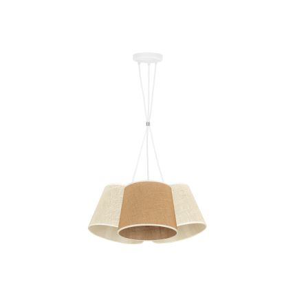 Duolla - Candeeiro suspenso YUTE ROSSA 3xE27/15W/230V cinzento/castanho