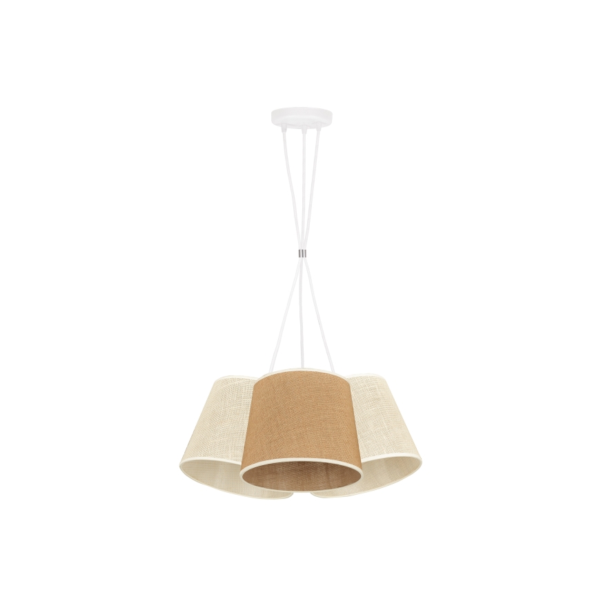 Duolla - Candeeiro suspenso YUTE ROSSA 3xE27/15W/230V cinzento/castanho