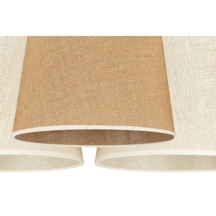 Duolla - Candeeiro suspenso YUTE ROSSA 3xE27/15W/230V cinzento/castanho