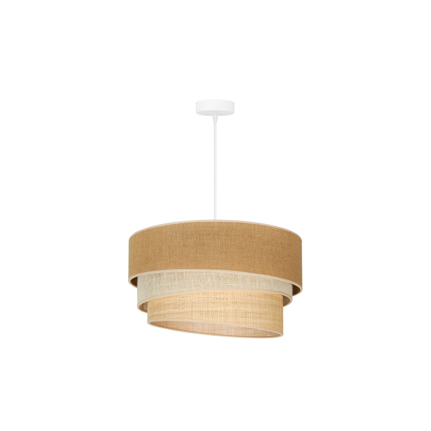 Duolla - Candeeiro suspenso YUTE TRIO 1xE27/15W/230V diâmetro 45 cm castanho/cinzento/bege