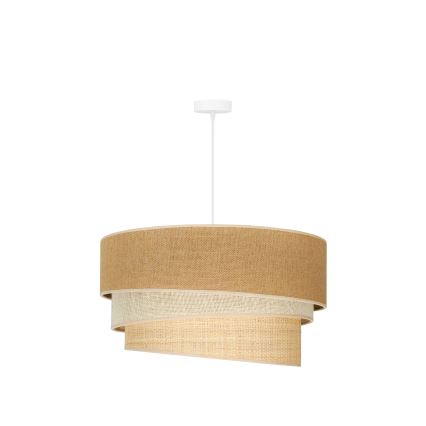Duolla - Candeeiro suspenso YUTE TRIO 3xE27/15W/230V diâmetro 60 cm castanho/cinzento/bege