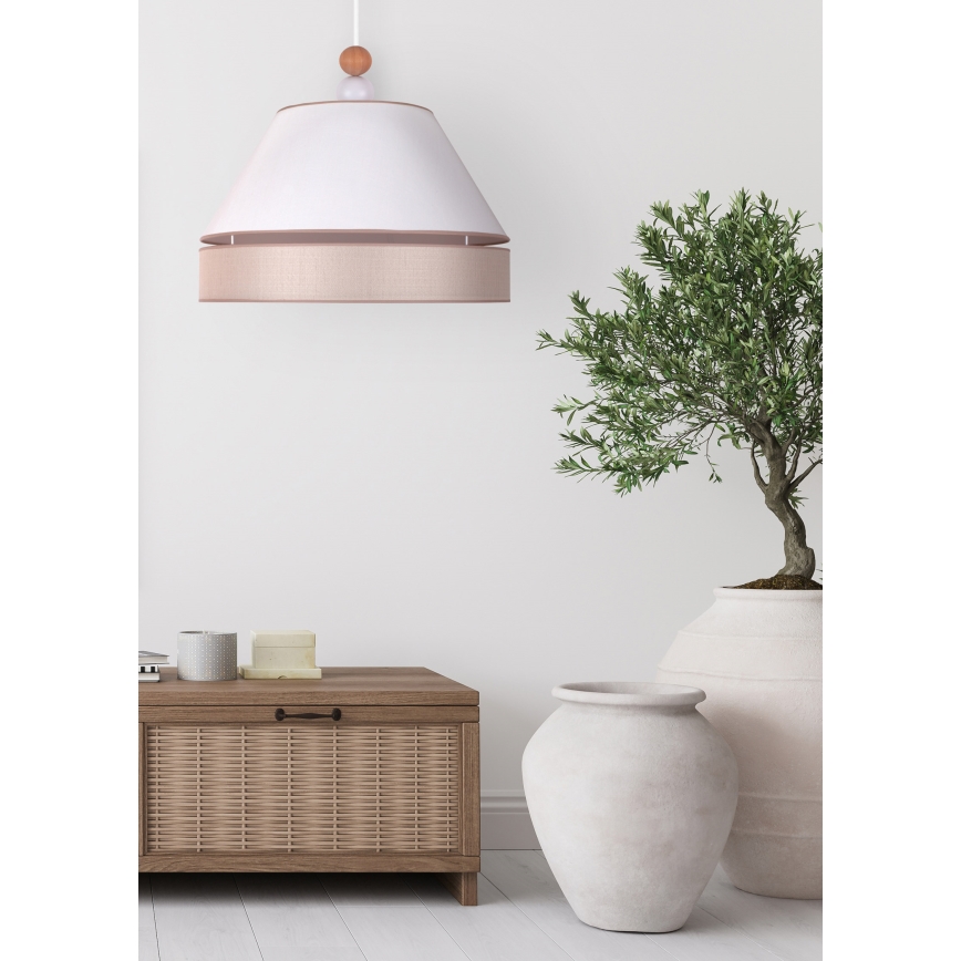 Duolla - Candelabro suspenso AVIGNON 1xE27/15W/230V diâmetro 50 cm branco/bege