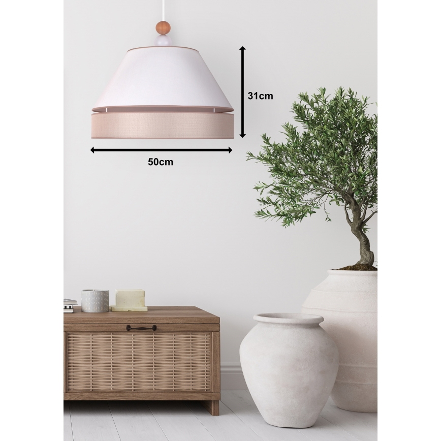 Duolla - Candelabro suspenso AVIGNON 1xE27/15W/230V diâmetro 50 cm branco/bege