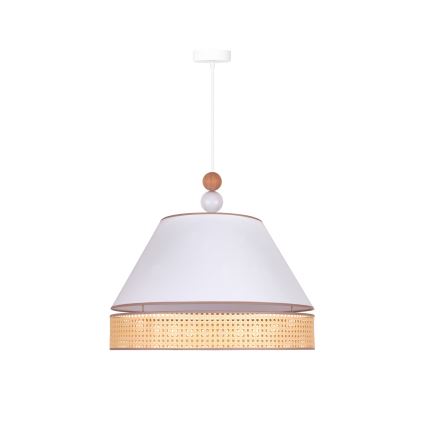 Duolla - Candelabro suspenso AVIGNON 1xE27/15W/230V diâmetro 50 cm branco/vime
