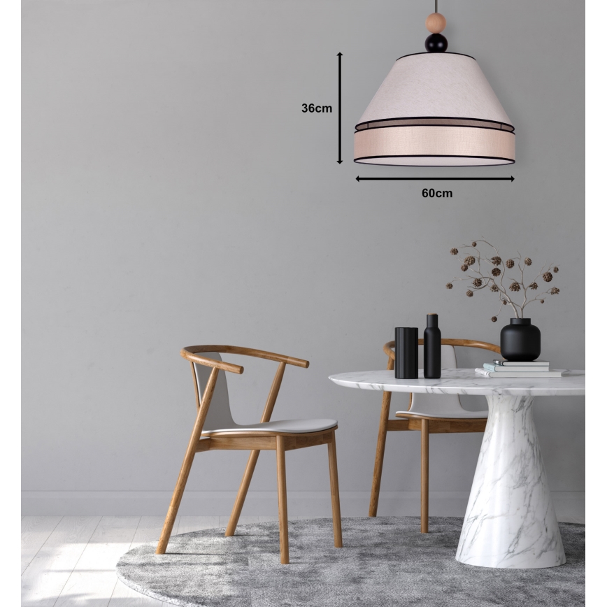 Duolla - Candelabro suspenso AVIGNON 1xE27/15W/230V diâmetro 60 cm bege