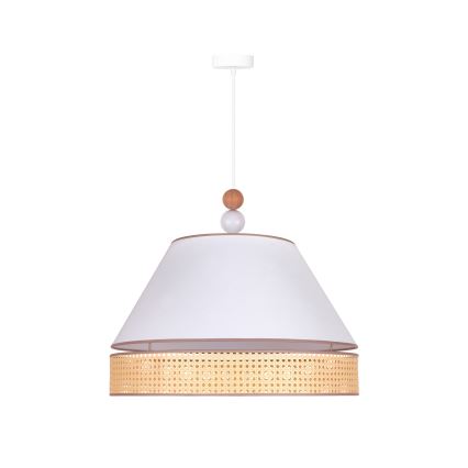 Duolla - Candelabro suspenso AVIGNON 1xE27/15W/230V diâmetro 60 cm branco/vime