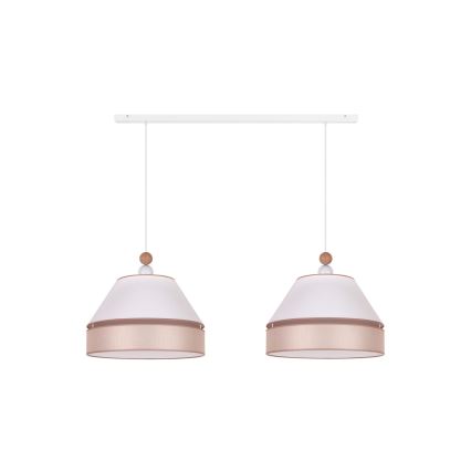 Duolla - Candelabro suspenso AVIGNON 2xE27/15W/230V branco/bege