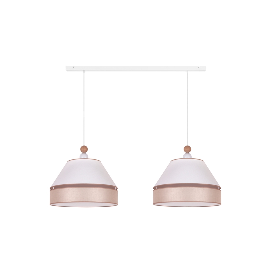 Duolla - Candelabro suspenso AVIGNON 2xE27/15W/230V branco/bege