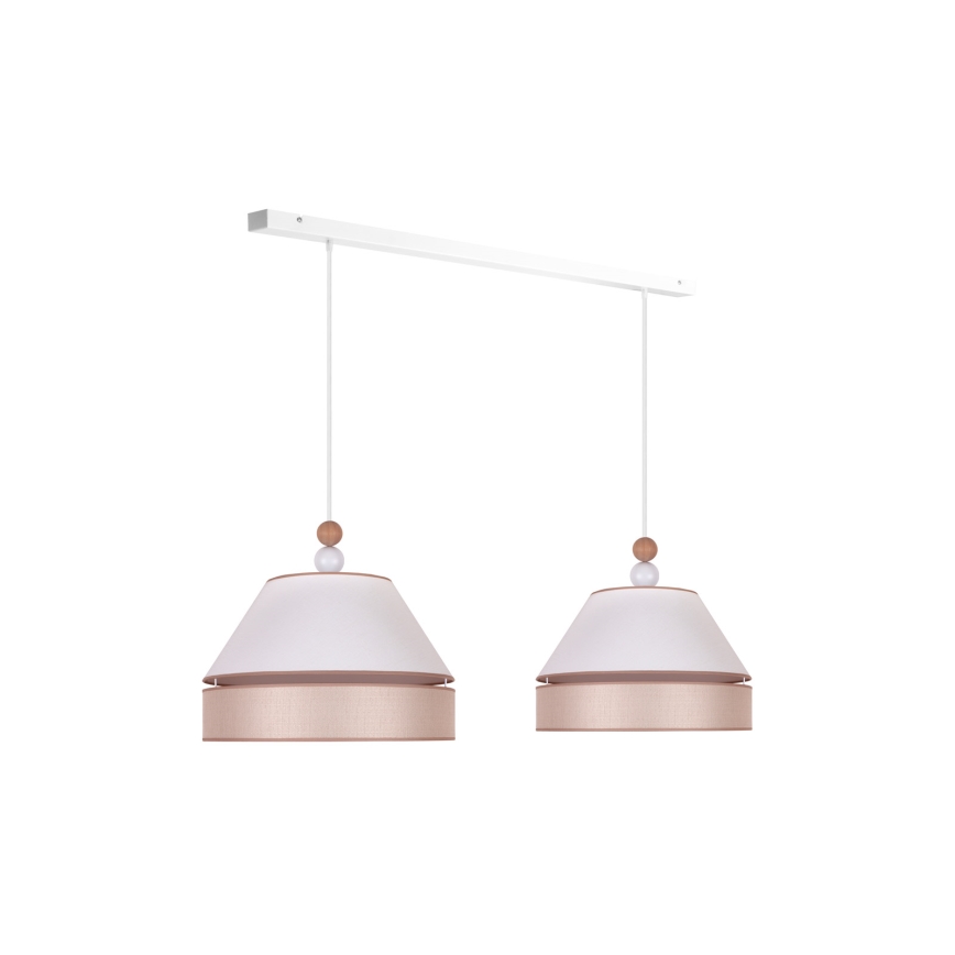 Duolla - Candelabro suspenso AVIGNON 2xE27/15W/230V branco/bege