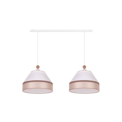 Duolla - Candelabro suspenso AVIGNON 2xE27/15W/230V branco/bege