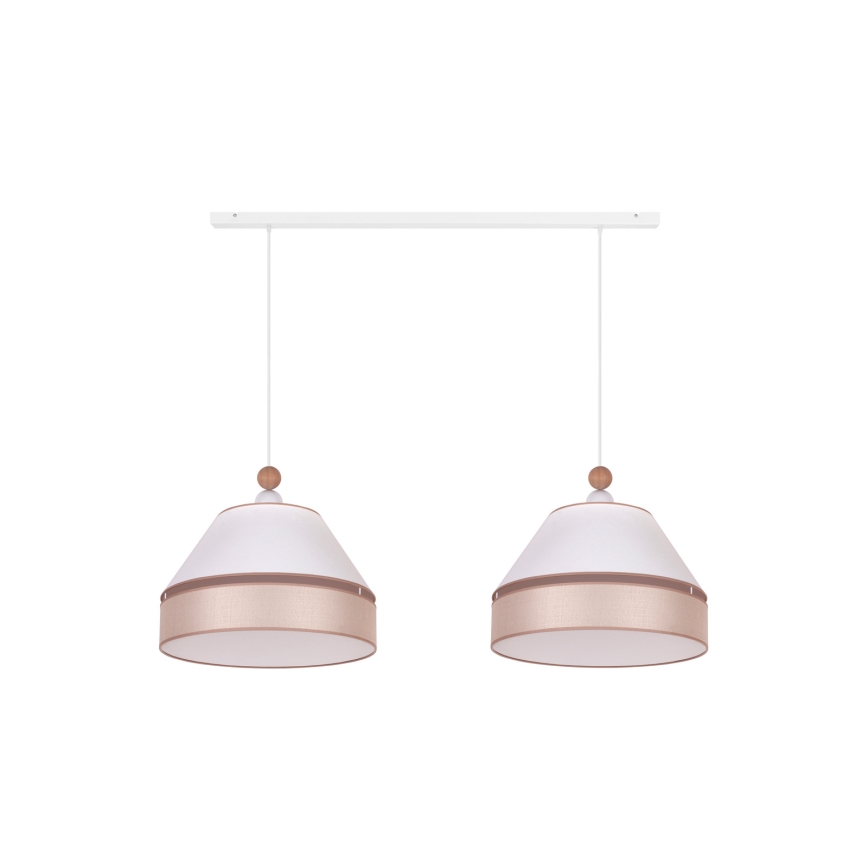 Duolla - Candelabro suspenso AVIGNON 2xE27/15W/230V branco/bege