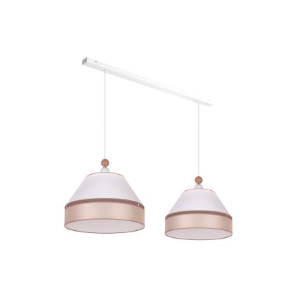 Duolla - Candelabro suspenso AVIGNON 2xE27/15W/230V branco/bege