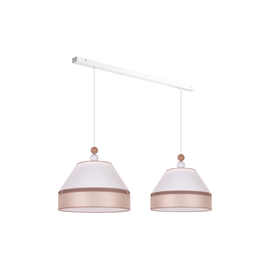 Duolla - Candelabro suspenso AVIGNON 2xE27/15W/230V branco/bege