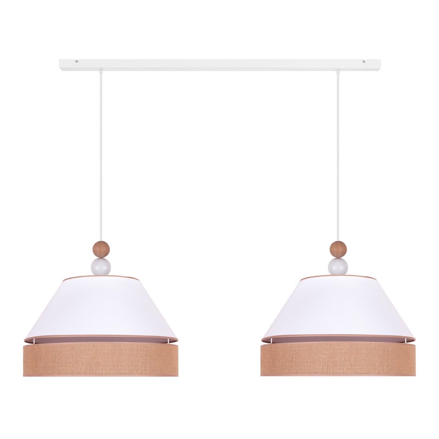 Duolla - Candelabro suspenso AVIGNON 2xE27/15W/230V branco/castanho