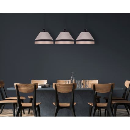 Duolla - Candelabro suspenso AVIGNON 3xE27/15W/230V bege