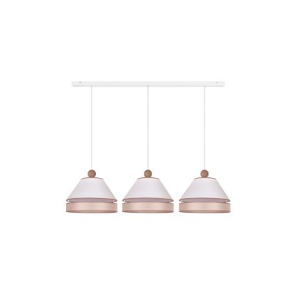 Duolla - Candelabro suspenso AVIGNON 3xE27/15W/230V branco/bege