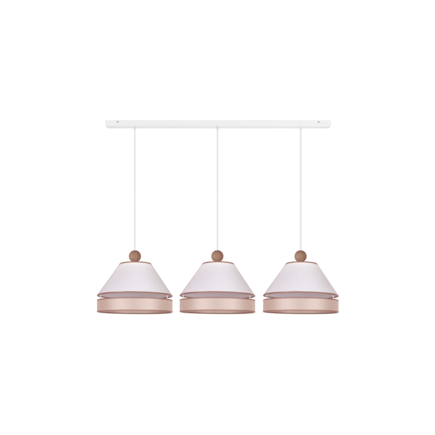 Duolla - Candelabro suspenso AVIGNON 3xE27/15W/230V branco/bege
