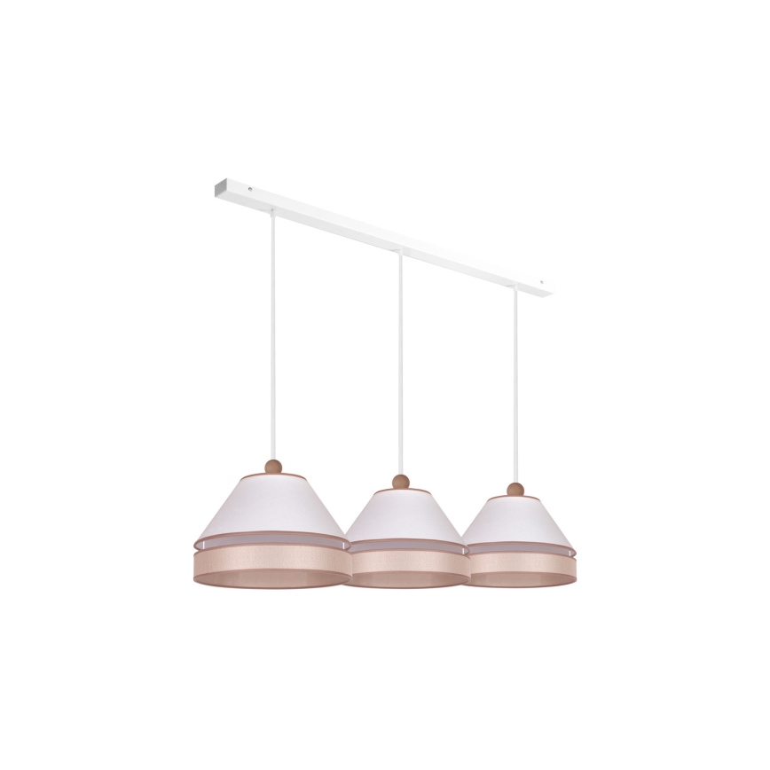 Duolla - Candelabro suspenso AVIGNON 3xE27/15W/230V branco/bege