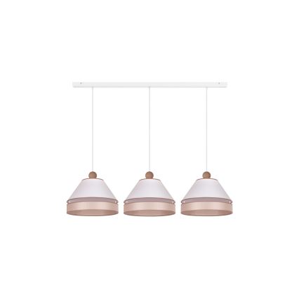 Duolla - Candelabro suspenso AVIGNON 3xE27/15W/230V branco/bege