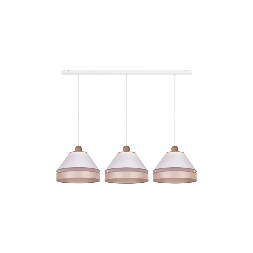 Duolla - Candelabro suspenso AVIGNON 3xE27/15W/230V branco/bege