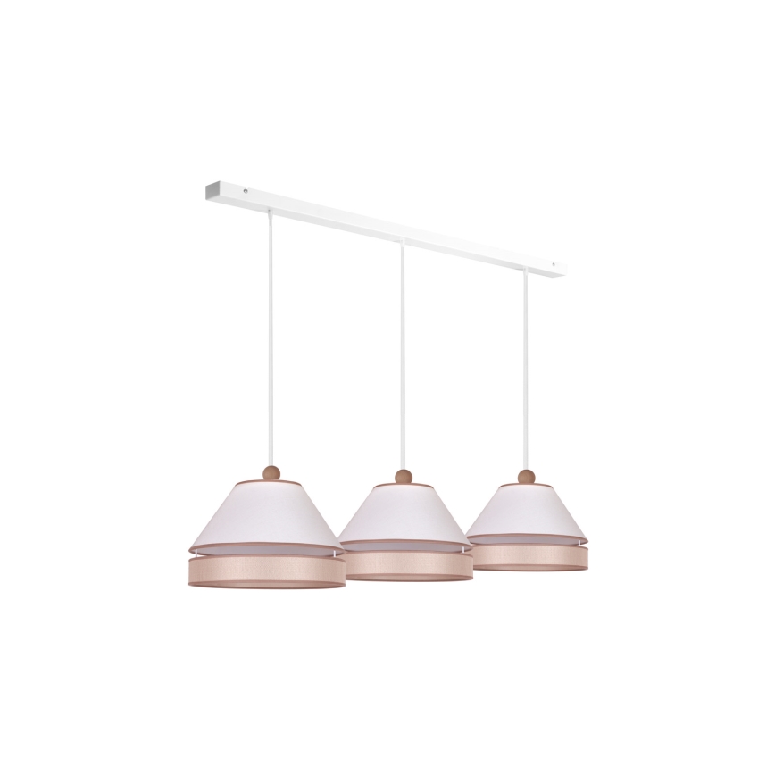 Duolla - Candelabro suspenso AVIGNON 3xE27/15W/230V branco/bege