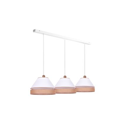 Duolla - Candelabro suspenso AVIGNON 3xE27/15W/230V branco/castanho