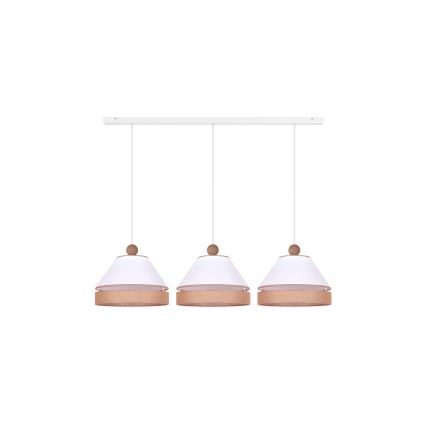 Duolla - Candelabro suspenso AVIGNON 3xE27/15W/230V branco/castanho