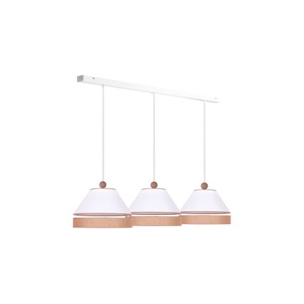 Duolla - Candelabro suspenso AVIGNON 3xE27/15W/230V branco/castanho