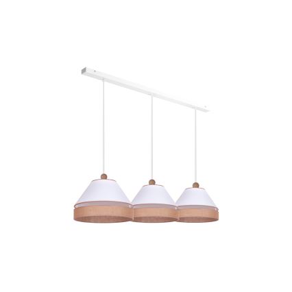 Duolla - Candelabro suspenso AVIGNON 3xE27/15W/230V branco/castanho
