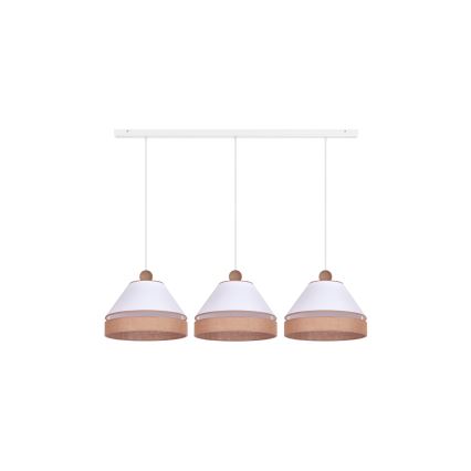 Duolla - Candelabro suspenso AVIGNON 3xE27/15W/230V branco/castanho
