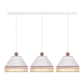 Duolla - Candelabro suspenso AVIGNON 3xE27/15W/230V branco/vime