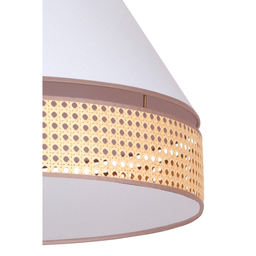 Duolla - Candelabro suspenso AVIGNON 3xE27/15W/230V branco/vime