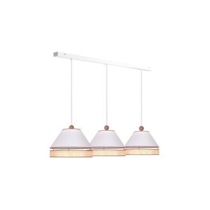 Duolla - Candelabro suspenso AVIGNON 3xE27/15W/230V branco/vime