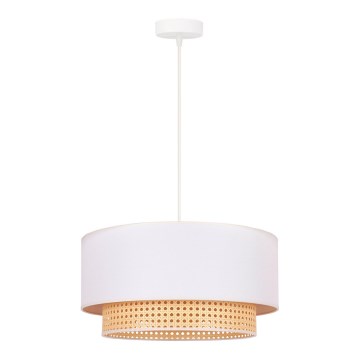 Duolla - Candelabro suspenso BOHO 1xE27/15W/230V d. 45 cm creme/vime