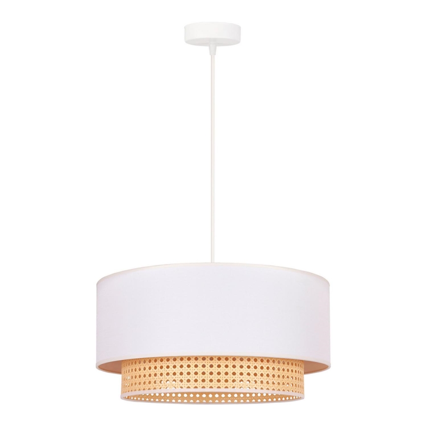 Duolla - Candelabro suspenso BOHO 1xE27/15W/230V d. 45 cm creme/vime