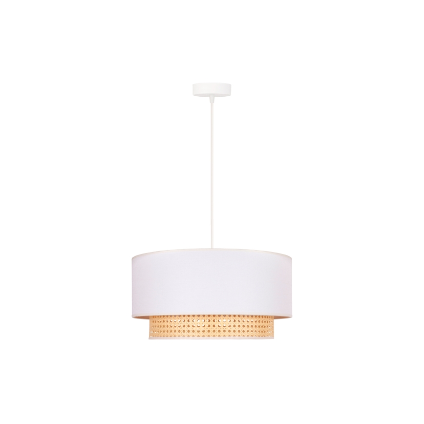Duolla - Candelabro suspenso BOHO 1xE27/15W/230V d. 45 cm creme/vime
