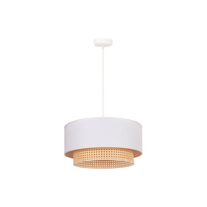 Duolla - Candelabro suspenso BOHO 1xE27/15W/230V d. 45 cm creme/vime
