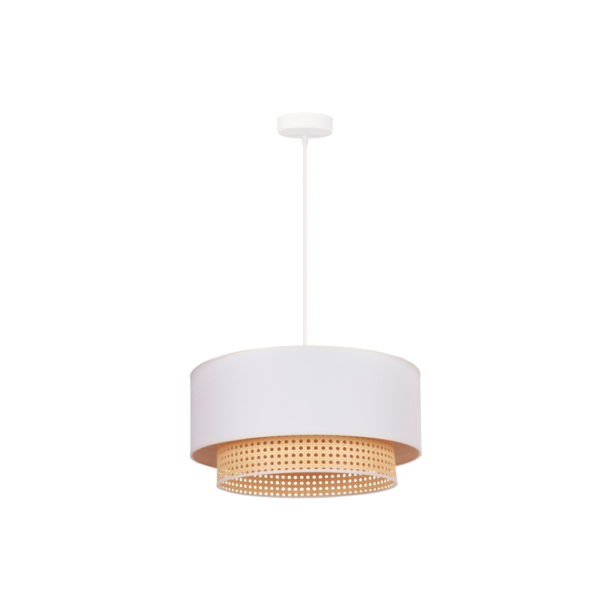 Duolla - Candelabro suspenso BOHO 1xE27/15W/230V d. 45 cm creme/vime