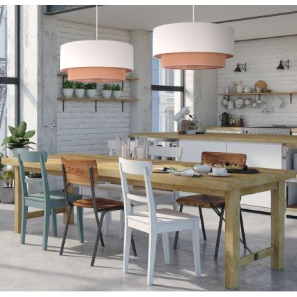Duolla - Candelabro suspenso BOHO 2xE27/15W/230V bege/castanho