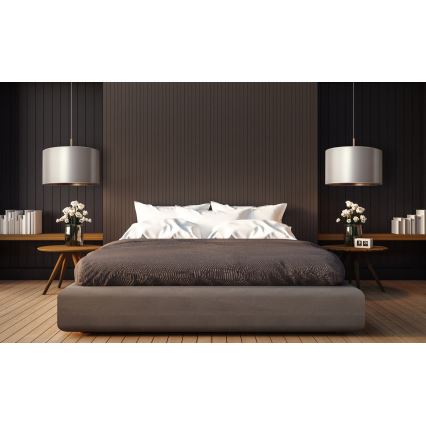 Duolla - Candelabro suspenso CANNES 1xE27/15W/230V diâmetro 45 cm prateado/cobre