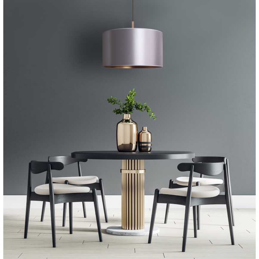 Duolla - Candelabro suspenso CANNES 1xE27/15W/230V diâmetro 45 cm prateado/cobre