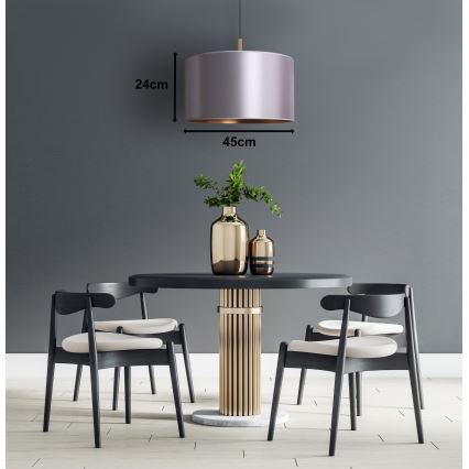 Duolla - Candelabro suspenso CANNES 1xE27/15W/230V diâmetro 45 cm prateado/cobre