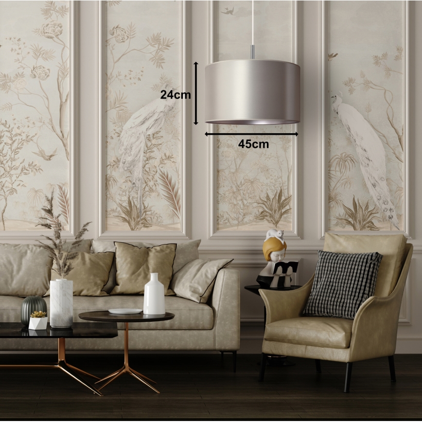 Duolla - Candelabro suspenso CANNES 1xE27/15W/230V diâmetro 45 cm prateado
