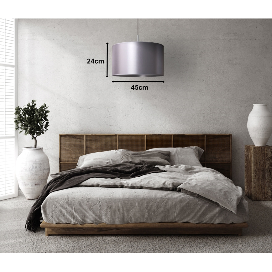 Duolla - Candelabro suspenso CANNES 1xE27/15W/230V diâmetro 45 cm prateado