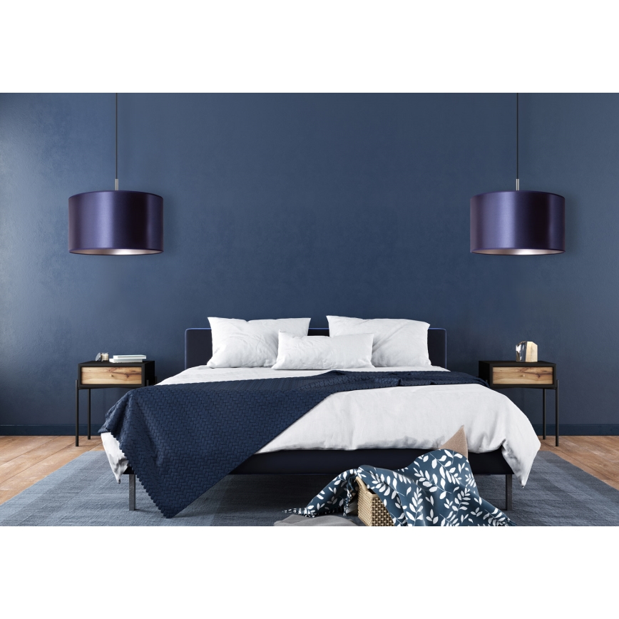 Duolla - Candelabro suspenso CANNES 1xE27/15W/230V diâmetro 50 cm azul/prateado