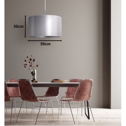 Duolla - Candelabro suspenso CANNES 1xE27/15W/230V diâmetro 50 cm prateado