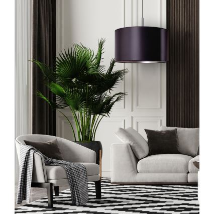Duolla - Candelabro suspenso CANNES 1xE27/15W/230V diâmetro 50 cm preto/prateado