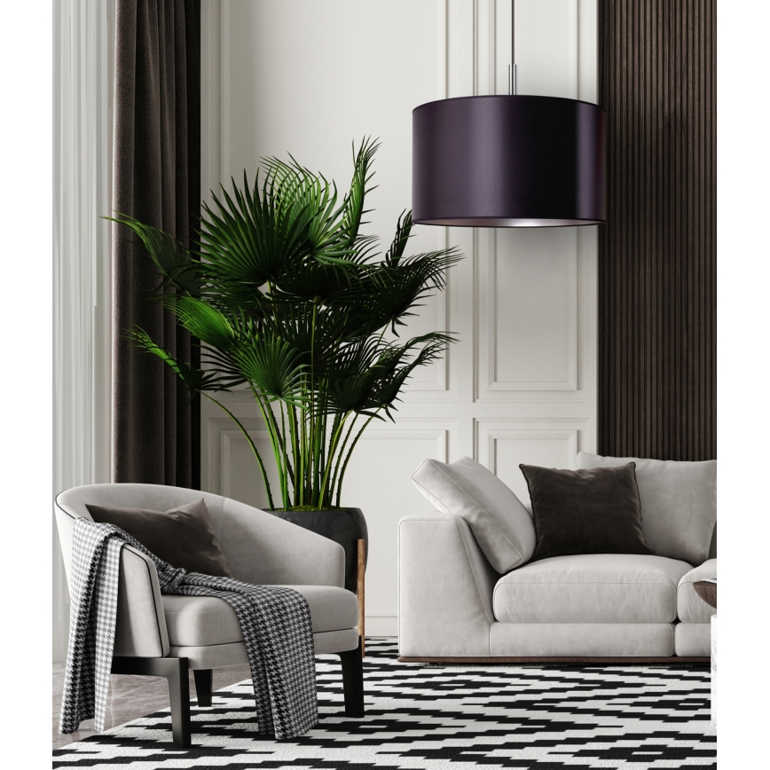 Duolla - Candelabro suspenso CANNES 1xE27/15W/230V diâmetro 50 cm preto/prateado