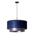 Duolla - Candelabro suspenso NANTES 1xE27/15W/230V diâmetro 45 cm azul/prateado