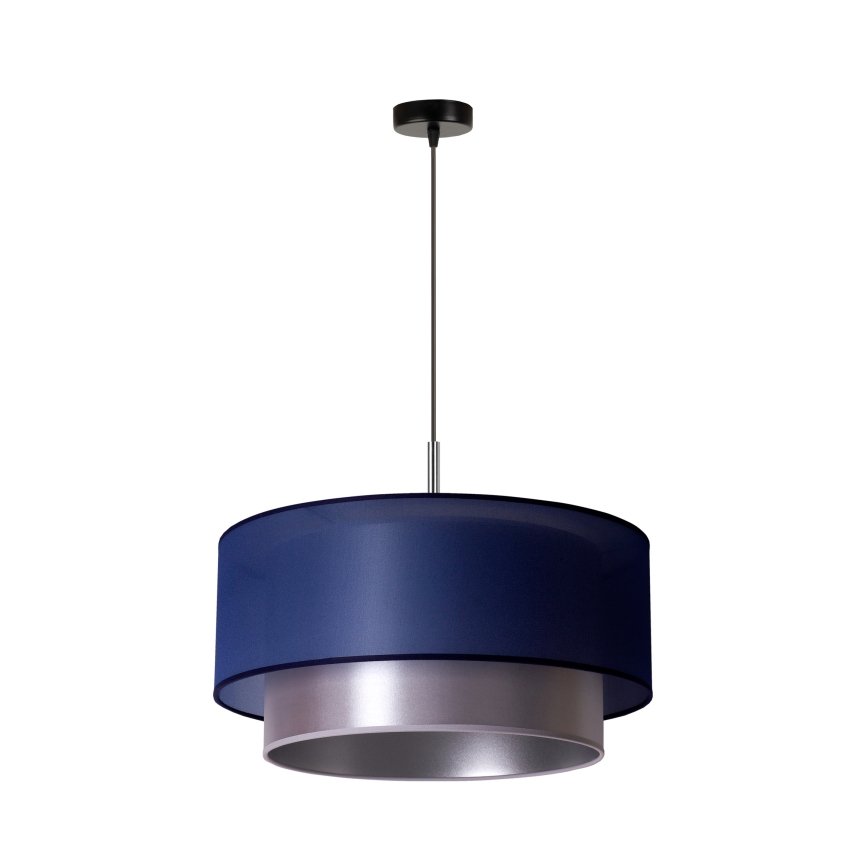 Duolla - Candelabro suspenso NANTES 1xE27/15W/230V diâmetro 45 cm azul/prateado